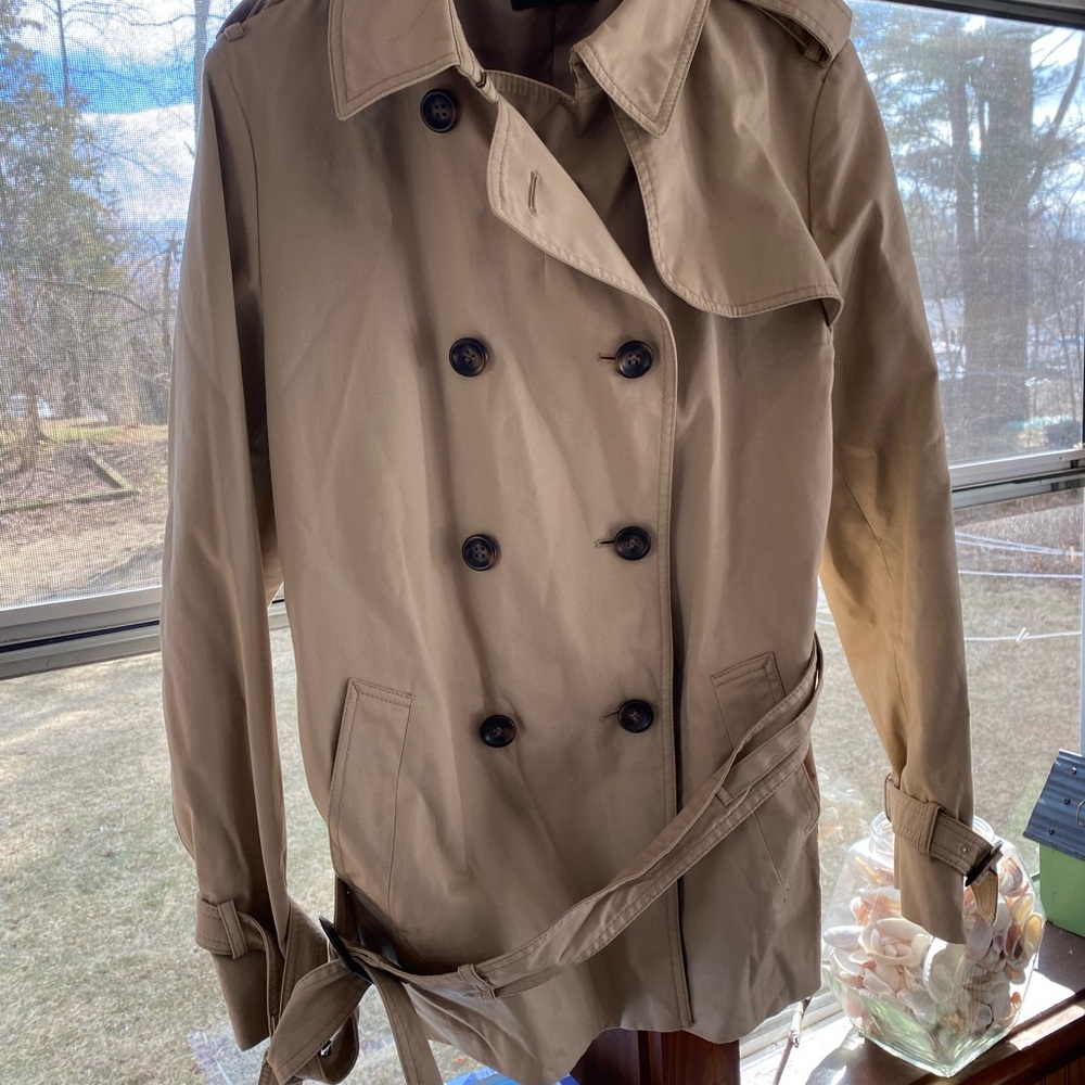 Classic Tan Double-Breasted Trench Coat